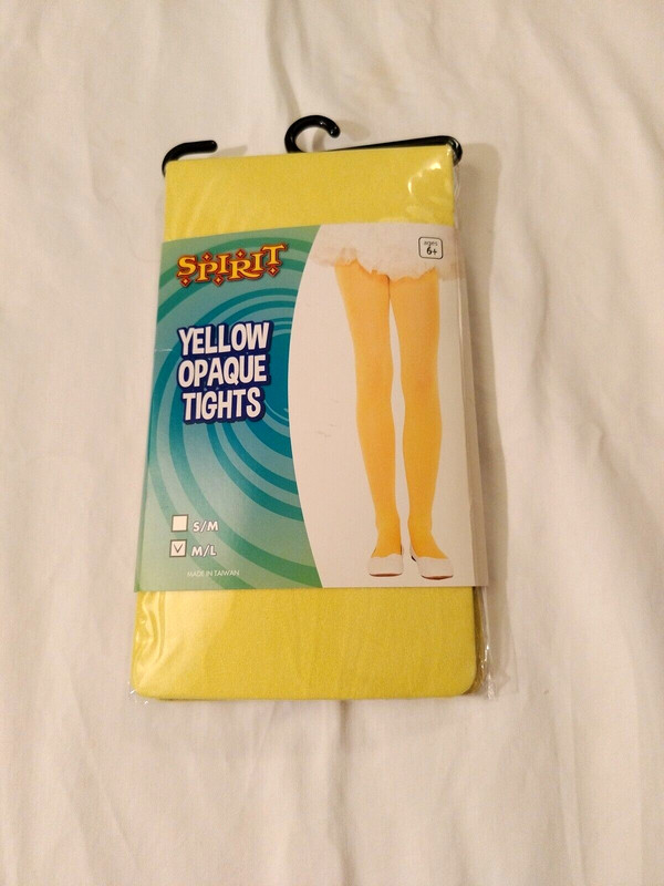 Spirit Of Halloween Yellow Opaque Tights Girls Size M/L