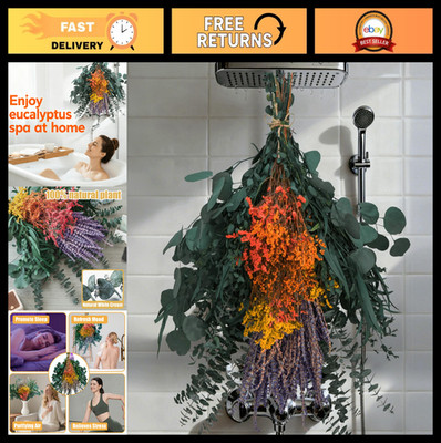 130 PCS Dried Eucalyptus & Lavender Bundles - Natural Shower Decor, Spa & Weddin