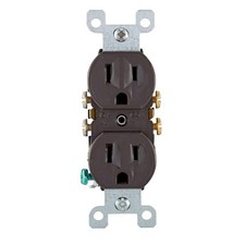 Leviton 15 Amp, 125 Volt, Duplex Receptacle, Residential 1 Count, Brown