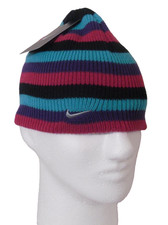 NWT Nike Girls Striped Knit Beanie Hat Cap 4/6X Multi-Color