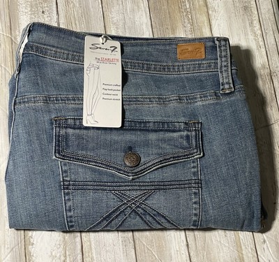 NWT  Seven 7 Starlette Mid Rise Skinny Women s Jeans.  Size 24W Distressed