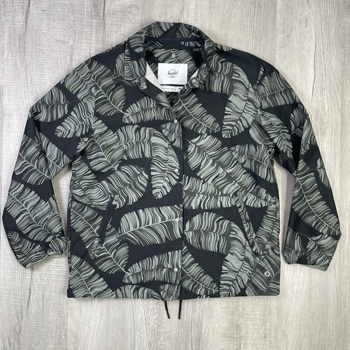 Herschel Supply Co Giacca Unisex Viaggio Coach Pioggia Vento Verde Palme Taglia Media O