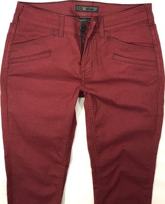 5.11 Tactical Women s Red Slim Skinny Stretch Twill Chino Pants Size 2 Regular