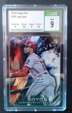 2018 Topps Fire Juan Soto RC Mint CSG 9.0 With Subgrades #181 Rookie Base