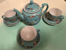 Famille Rose Porcelain Turquoise Butterfly Tea Set Chinese Tea Set
