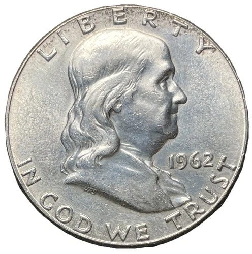 1962-P Franklin Half Dollar AU - 90% Silver US Constitutional Coin