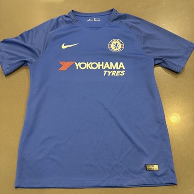 Nike Chelsea FC Jersey 2017/18 Home Kit Blue Yokohama Tyres Men s Size L Soccer