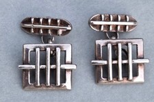 Vintage Carrick Jewellery Scottish Sterling Silver Brutalist Cufflinks Modernist
