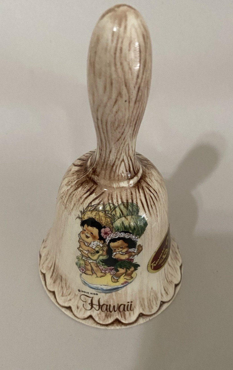 Treasure Craft USA Vintage MCM Ceramic Dole Kids Hawaii Collectible Bell