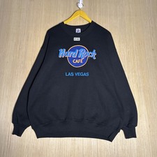 Vintage 90s Hard Rock Cafe Las Vegas Sweatshirt Black XL Pullover Made USA Men's
