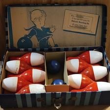 Deluxe Vintage Duck Pins Bowling Kit Set with Both Balls & 100% Original Box