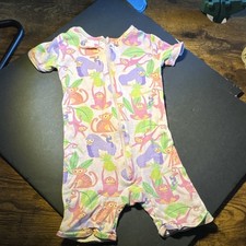 Girls 0-3M 4pc Cotton Knit Animal Print Set Coverall Dress Hoodie Leggings