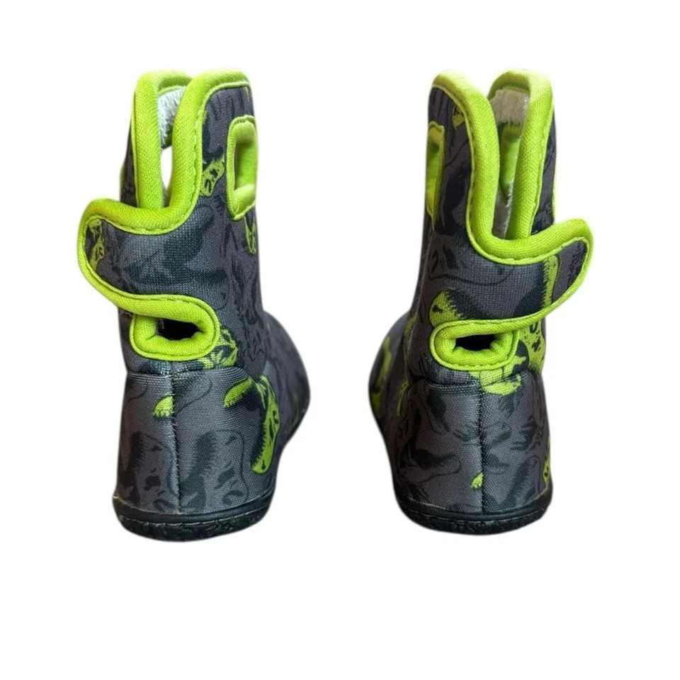 Bogs Cool Dino Print Boots Baby Size 4 Gray and Green - Image 4 of 4