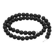 50pcs Black Volcanic Stone Natural Stone Beads 6mm Round Loose Bead