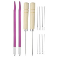 Doll Hair Rooting Holders Kit, 0.6mm/0.8mm Rerooting Needles, Purple