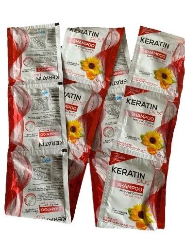 Champú KERATIN plus control de caída del cabello fuerte y saludable 22 ml cada uno (12 piezas) Foto 3 de 4