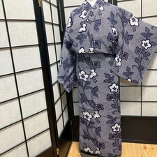8766 Japanese Yukata Womens Vintage Fabric Cotton Robe Kimono Traditional