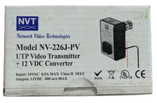 Network Video Technologies NVT NV-226J-PV UTP Video Transmitter 12VDC Converter
