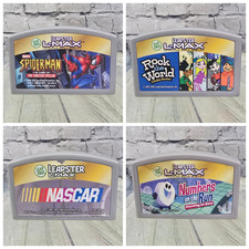 LeapFrog Leapster L-Max 4 Game Lot Spiderman NASCAR Numbers Learning Cartridges
