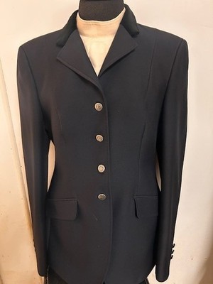 Dressage COAT *Ladies 14L *Navy VGC Velveteen Notched Collar CAVALLO