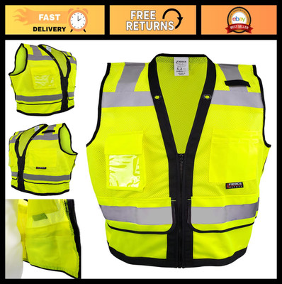 Green Reflective Surveyor Vest Class 2 with Tablet Pockets | ANSI/ISEA Compliant