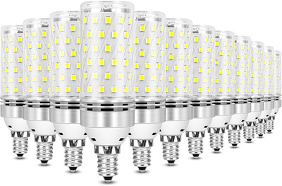 E12 LED Bulbs, 12 Pack - Daylight 6000K, 16W Candelabra LED, CRI80+, 120W Equiva