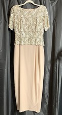 By Elliette Formal long dress, Mother Of The Bride Dress, Soft Beige/Peach Sz 8