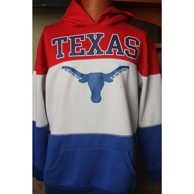 Vintage-Style Texas Hoodie   Red/White/Blue Colorblock (Wear Code, Size M)