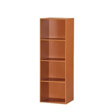 Hodedah HID24 CHERRY Four Shelf Bookcase - Cherry