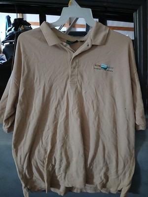 Mens Outer Banks Ultra Deep Water Polo Shirt Size XXL 2XL Tan Short Sleeve