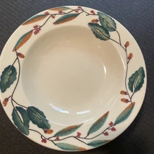 Hartstone Pottery Mistletoe Soup Bowls 10oz Rimmed 9" Christmas Set Of 5 Bowls