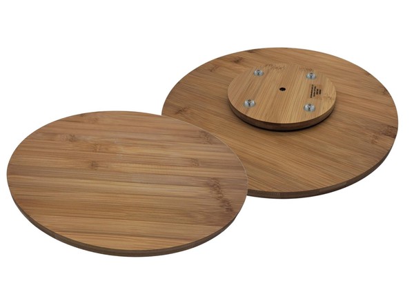 Bambus Holz Drehteller Ø32Cm KäSe Servier Platte KüChe Drehteller Drehplatte-image