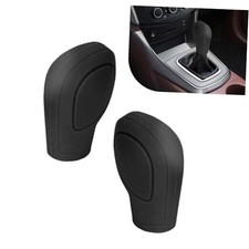 Car Gear Shift Knob Cover, Anti-slip and Wear-resistant Automotive 2 PCS Black