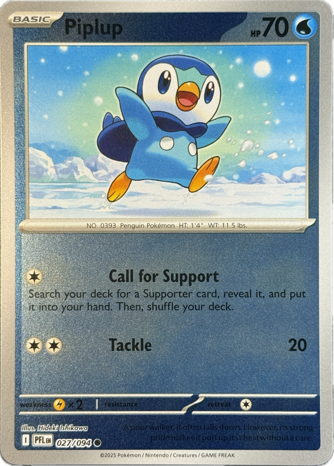 🔥Pokemon - Piplup - 027/094 - Reverse Holo - Phantasmal Flames - NM🔥