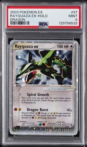 2003 POKEMON EX DRAGON #97 RAYQUAZA EX-HOLO PSA 9