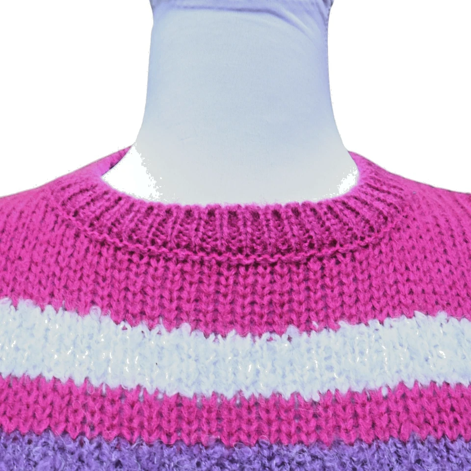 Suéter A Rayas Isla Pingüino Años 80 Acogedor Difuso Maximalista Lana Dopamina Talla L Foto 3 de 4