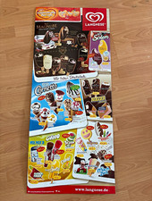 Langnese Eis Werbeplakat Eis-Sortiment Magnum Solero Cornetto Calippo