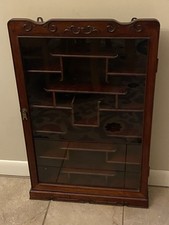 VTG Asian Hong Kong Solid Wood Curio Display Cabinet