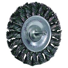 Standard Twist Knot Wire Wheel, 3-1/4 in dia x 3/8 in W Face, 0.014 in Steel