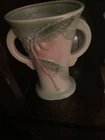The Hull Pottery Co USA Vintage Rare Floral Pin Green Leaves Designed Vase Mint
