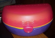 Gerber Baby Food Jar Travel Container/Holder-Portable Lunch Box/Dish Red/Purple