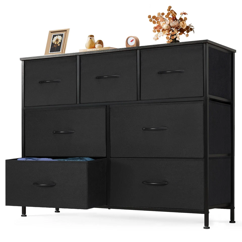 Dressers for Bedroom Storage 7-Fabric Drawers Dresser Tower Organizer TV Stand - Image 4 of 4