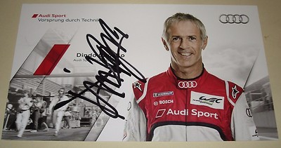 Le Mans 2012 2. Platz WEC Audi R18 E-Tron Quattro #2 Dindo Capello signierte Karte