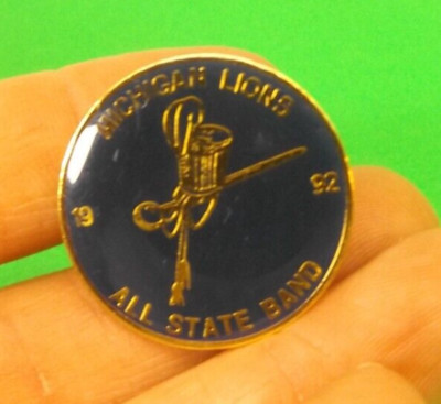 1992 ALL STATE BAND MICHIGAN LIONS CLUB INTERNATIONAL HAT LAPEL PIN
