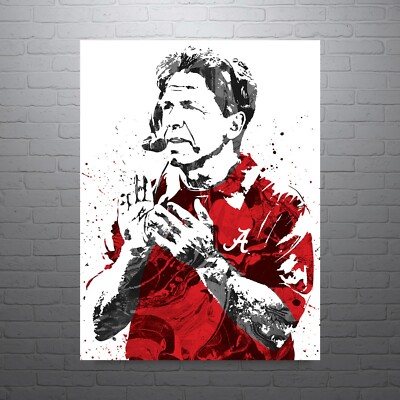 Nick Saban Alabama Sports Print, Man Cave