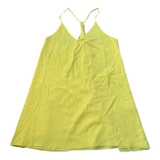 Alice + Olivia yellow silk shift dress size small