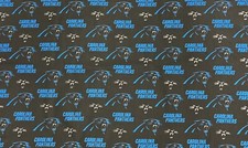 NFL CAROLINA PANTHERS football, Black HALF Yard 18 x 57 100 Cotton Fabric