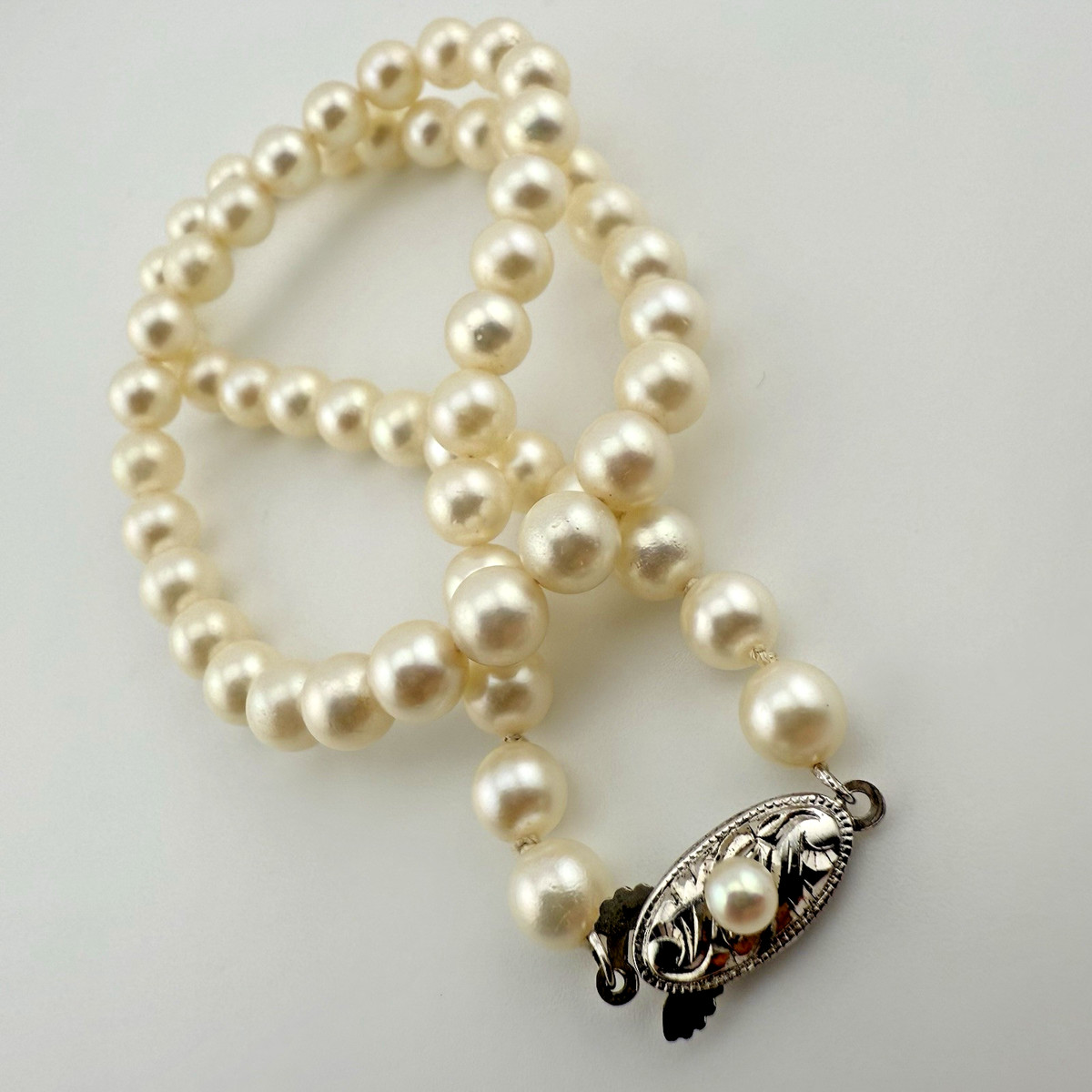 UNBRANDED Akoya Pearl Cream Sterling Silver Necklace View 5