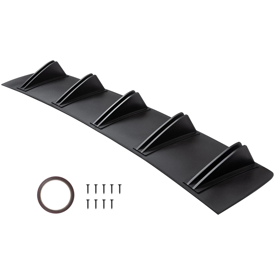 Rear Diffuser Shark Fins Bumper Lip Splitter Spoiler Matte For Dodge Challenger Foto 2 de 4