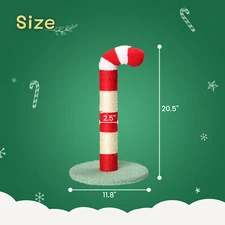 LEADZM Cute Candy Cane Cat Scratcher with Sisal  Christmas Cat Scratching Post